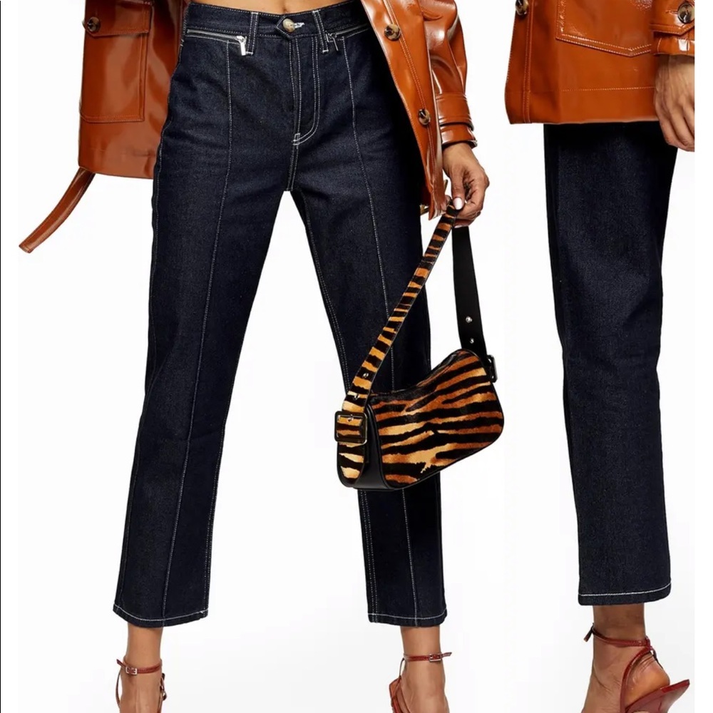 Topshop contrast stitch jeans